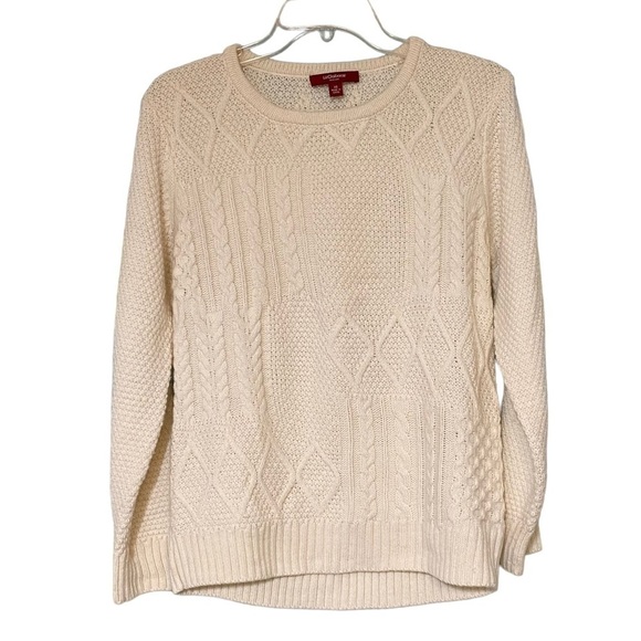 Liz Claiborne Wool & Alpaca Cream Knit Sweater Sz XS - Picture 1 of 8